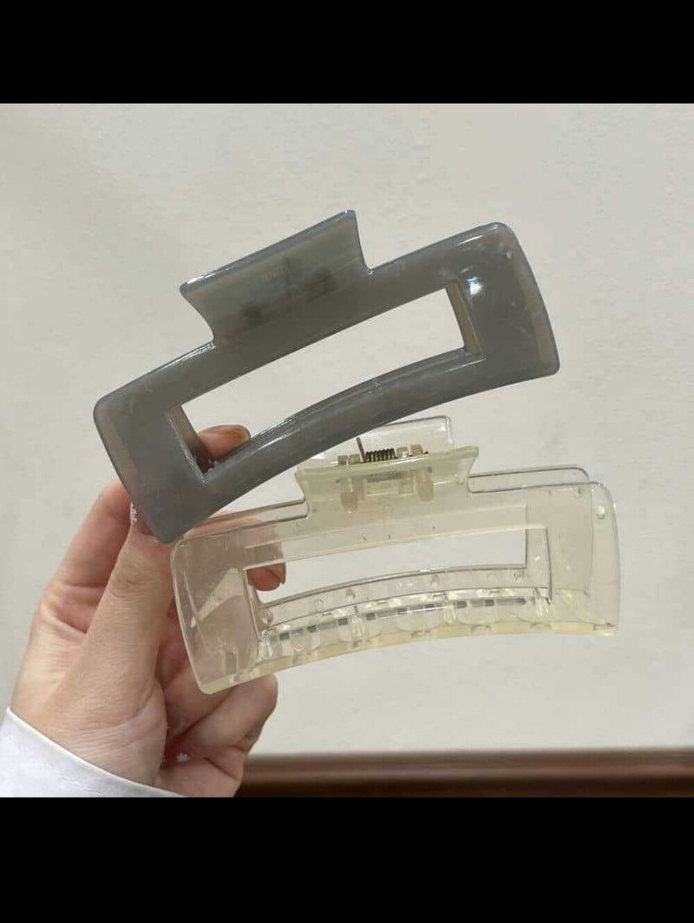 Classic Gray & Clear Hair Claw Clip Set